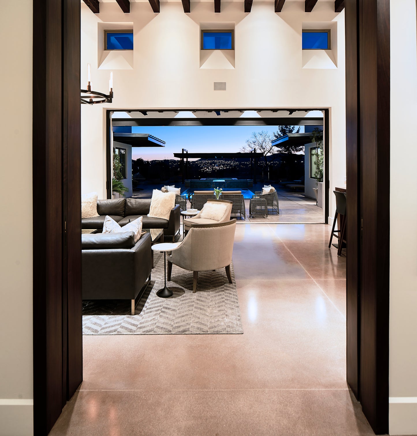 real estate interior twilight